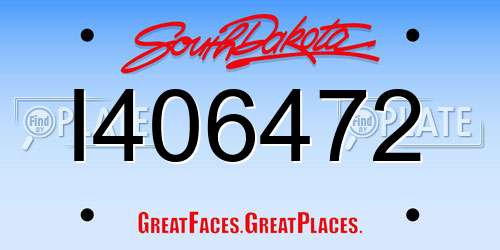 I406472 South Dakota License Plate
