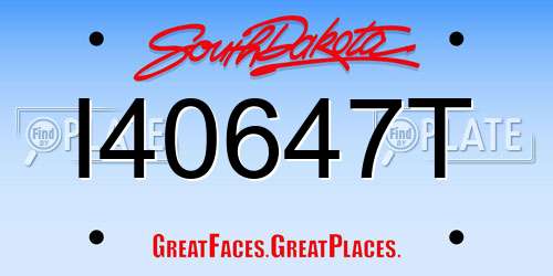 I40647T South Dakota License Plate