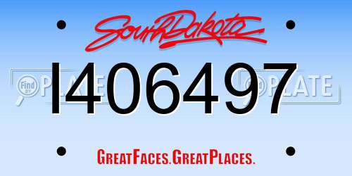 I406497 South Dakota License Plate