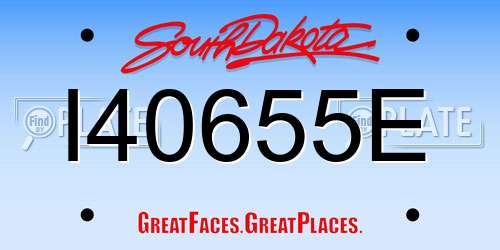 I40655E South Dakota License Plate