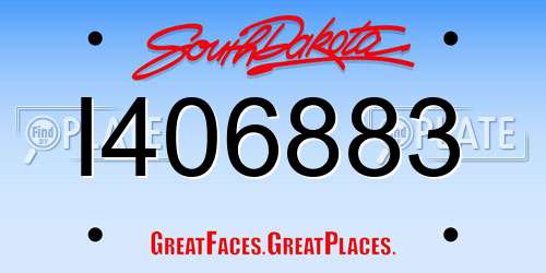 I406883 South Dakota License Plate