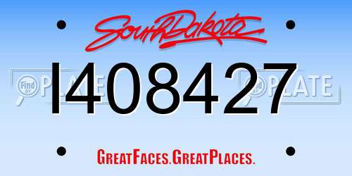 I408427 South Dakota License Plate