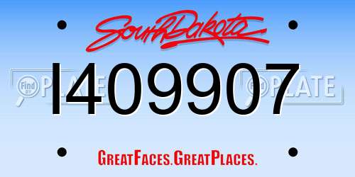 I409907 South Dakota License Plate