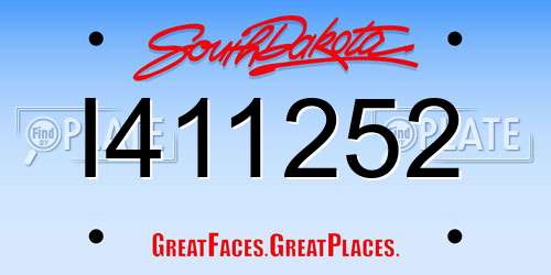 I411252 South Dakota License Plate