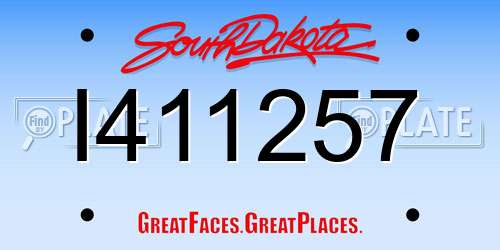 I411257 South Dakota License Plate