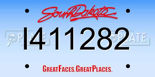 I411282 South Dakota License Plate