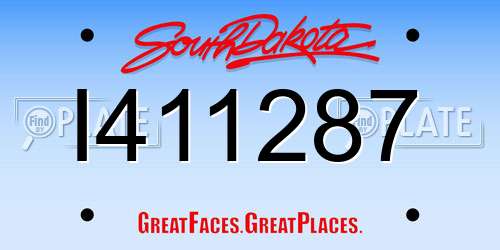 I411287 South Dakota License Plate