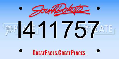 I411757 South Dakota License Plate