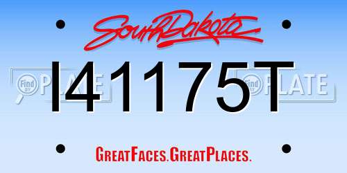 I41175T South Dakota License Plate