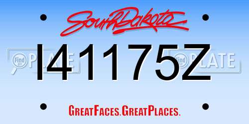 I41175Z South Dakota License Plate