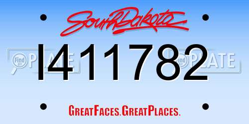 I411782 South Dakota License Plate