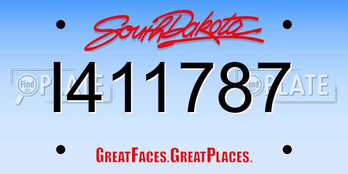 I411787 South Dakota License Plate
