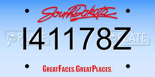 I41178Z South Dakota License Plate