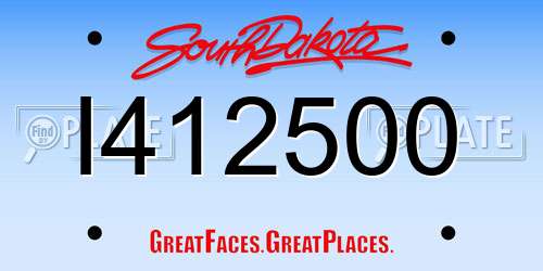I412500 South Dakota License Plate