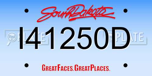 I41250D South Dakota License Plate