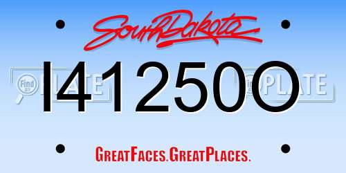 I41250O South Dakota License Plate