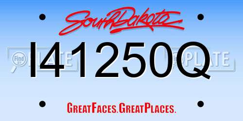 I41250Q South Dakota License Plate