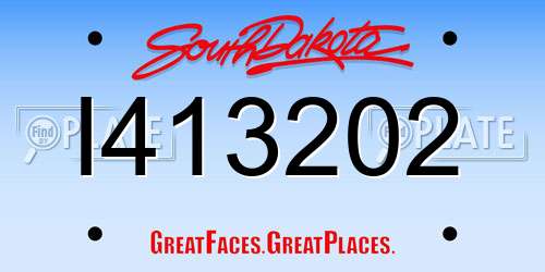 I413202 South Dakota License Plate