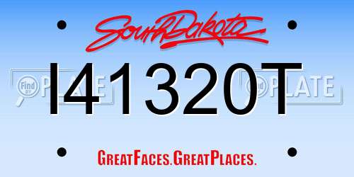 I41320T South Dakota License Plate