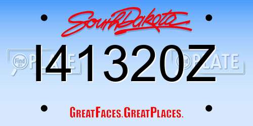 I41320Z South Dakota License Plate