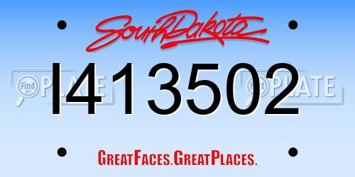 I413502 South Dakota License Plate