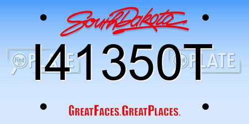 I41350T South Dakota License Plate
