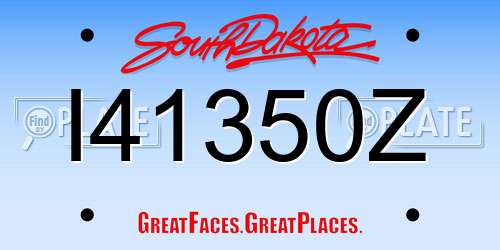 I41350Z South Dakota License Plate