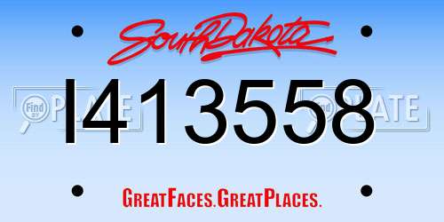 I413558 South Dakota License Plate
