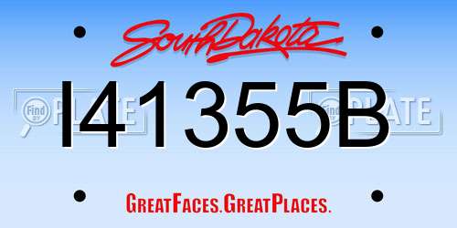 I41355B South Dakota License Plate