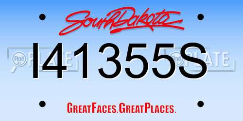 I41355S South Dakota License Plate