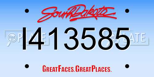I413585 South Dakota License Plate