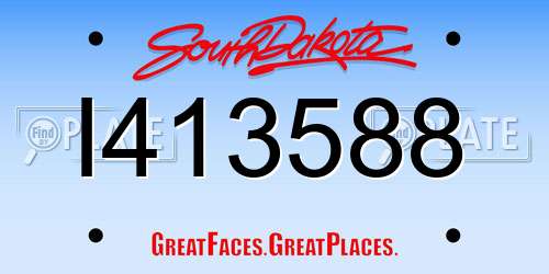 I413588 South Dakota License Plate
