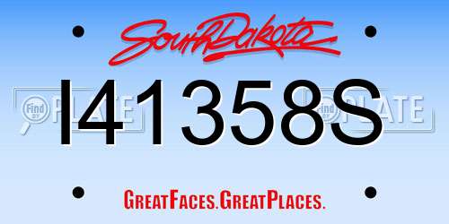 I41358S South Dakota License Plate