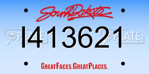 I413621 South Dakota License Plate