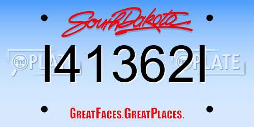 I41362I South Dakota License Plate