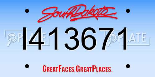 I413671 South Dakota License Plate