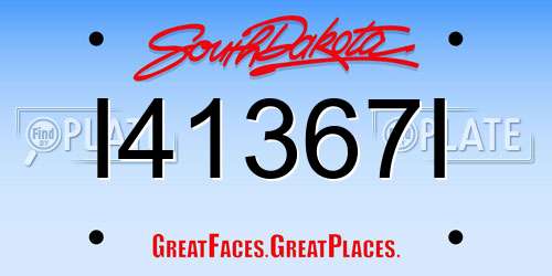 I41367I South Dakota License Plate