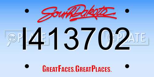 I413702 South Dakota License Plate