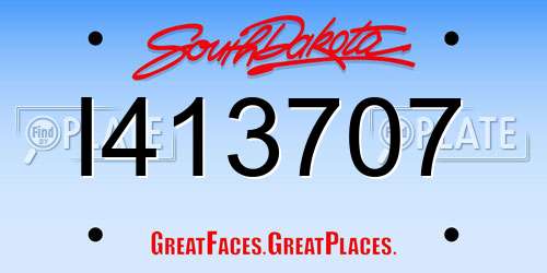 I413707 South Dakota License Plate