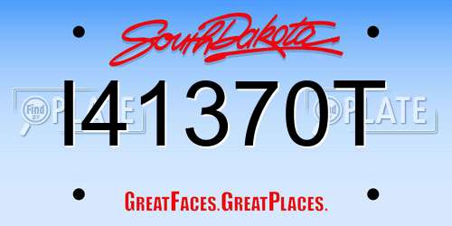 I41370T South Dakota License Plate