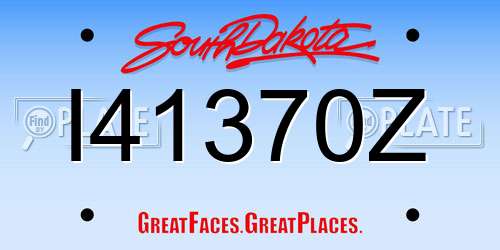 I41370Z South Dakota License Plate