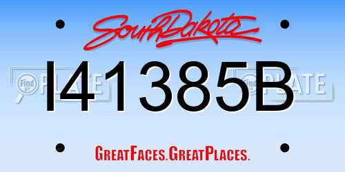 I41385B South Dakota License Plate