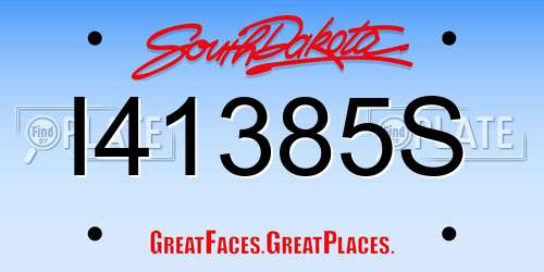 I41385S South Dakota License Plate
