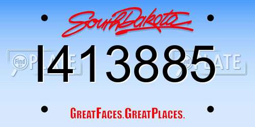 I413885 South Dakota License Plate