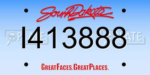 I413888 South Dakota License Plate