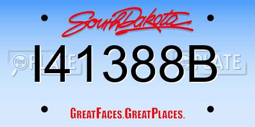 I41388B South Dakota License Plate