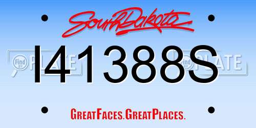 I41388S South Dakota License Plate