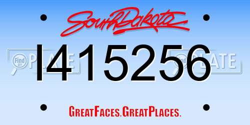 I415256 South Dakota License Plate