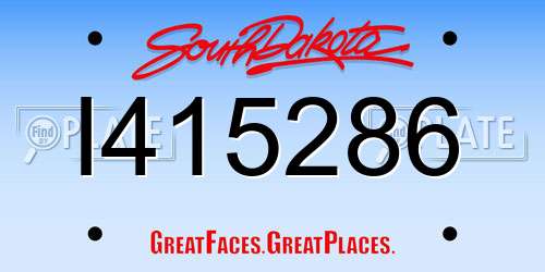 I415286 South Dakota License Plate