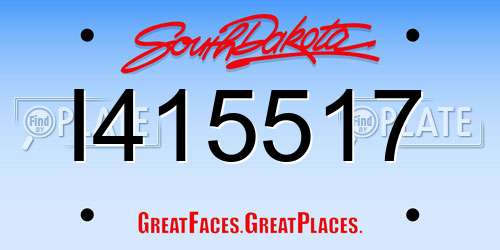 I415517 South Dakota License Plate